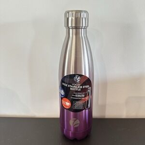 New Zaza Vogue 17 Oz Stainless Steel Water Bottle Purple Silver Ombré Hot Cold